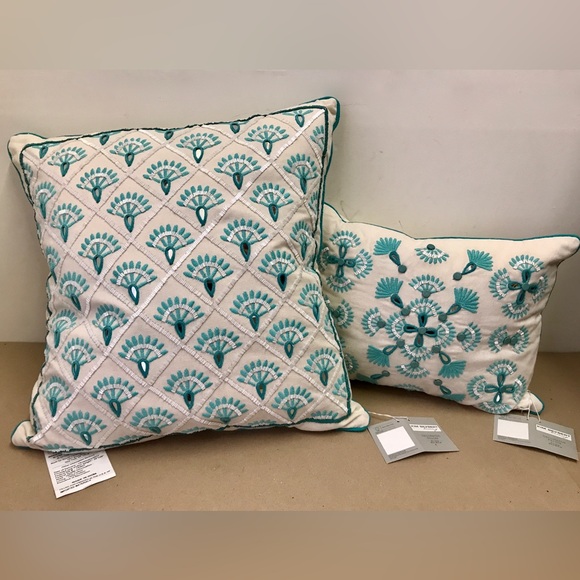 Kim Seybert Beaded Decorative Accent Pillows Set of 2 - Picture 1 of 9